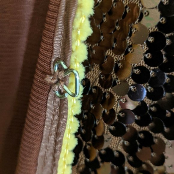 Iman Global Chic Brown Yellow Sequined Medium - Picture 7 of 9